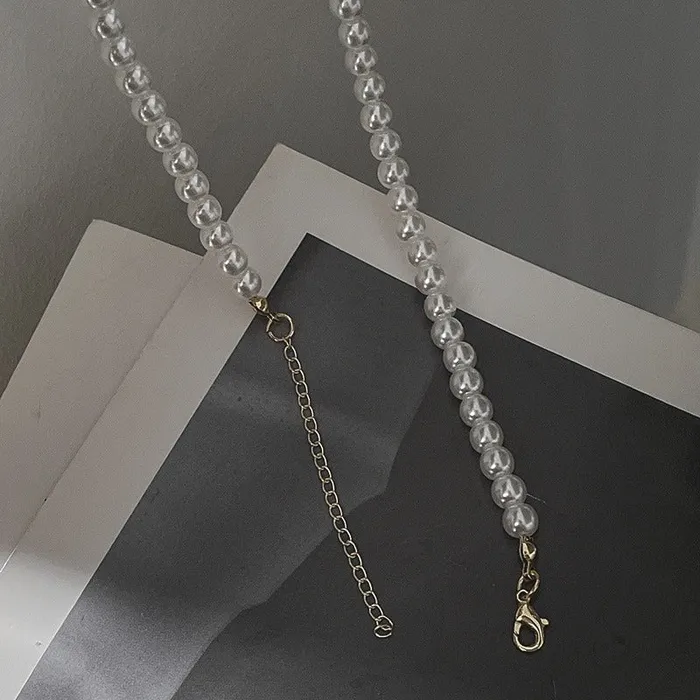 Necklaces Silver Rose Pearl Necklace UrbanVinta Necklaces Silver Rose Pearl Necklace UrbanVinta