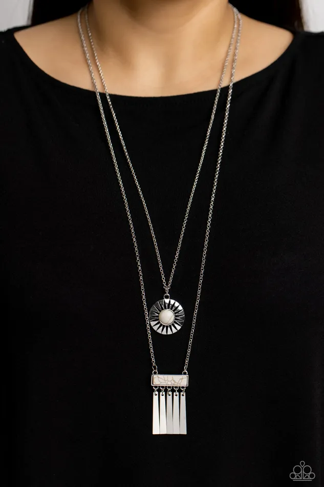 Necklaces Sunburst Rustica White Necklace Jewelry by Bretta Paparazzi Accessories Necklaces Sunburst Rustica White Necklace Jewelry by Bretta Paparazzi Accessories