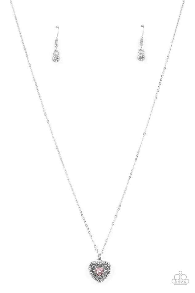Necklaces Treasures of the Heart Pink Necklace Jewelry by Bretta Paparazzi Accessories