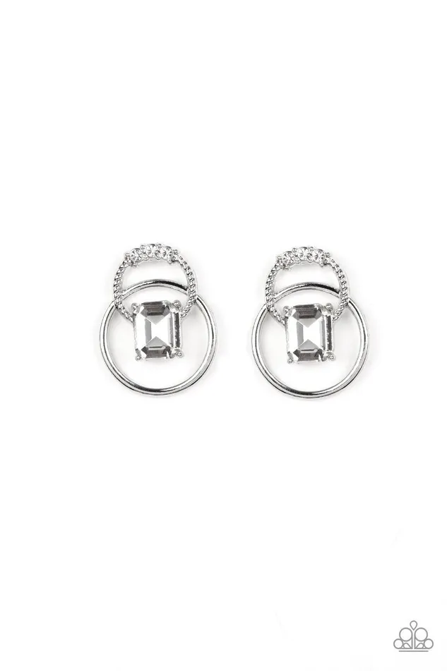 Paparazzi Accessories Earrings Dangerously Dapper White Earrings Jewelry by Bretta