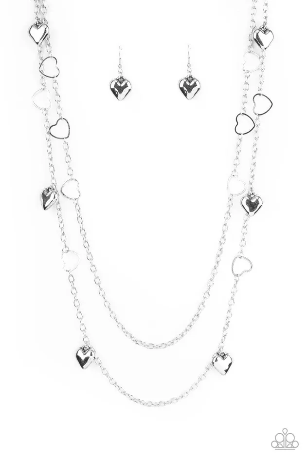 Paparazzi Accessories Necklaces Chicly Cupid Silver Necklace Jewelry by Bretta