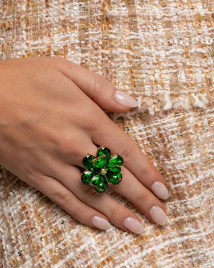 Paparazzi Accessories Necklaces Complete Look Green Necklace and Ring Set Jewelry by Bretta