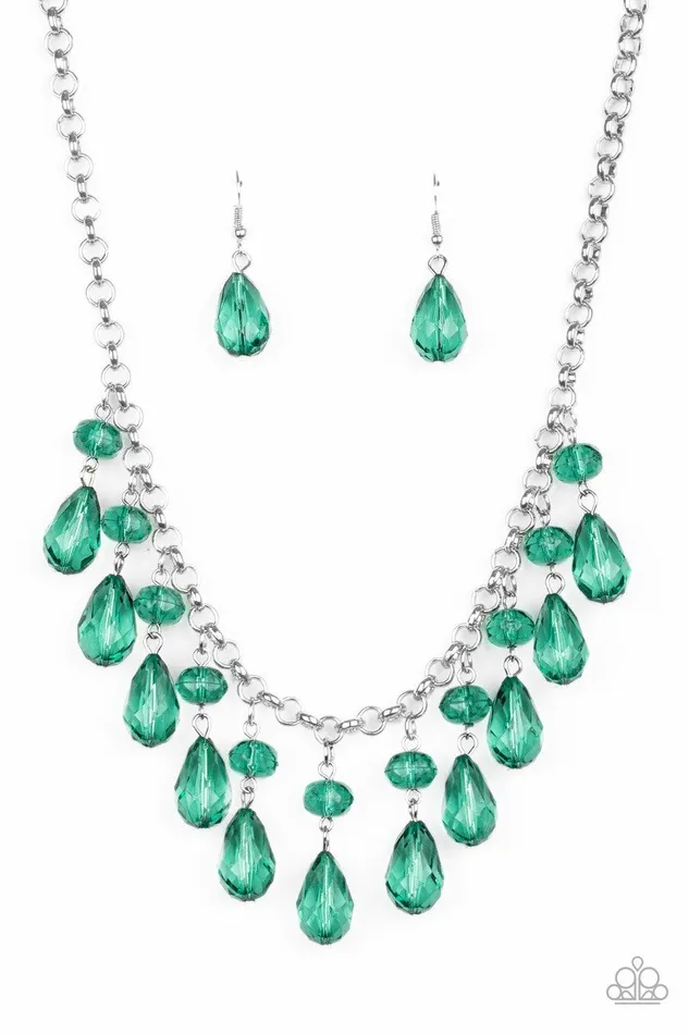 Paparazzi Accessories Necklaces Crystal Enchantment Green Necklace Jewelry by Bretta