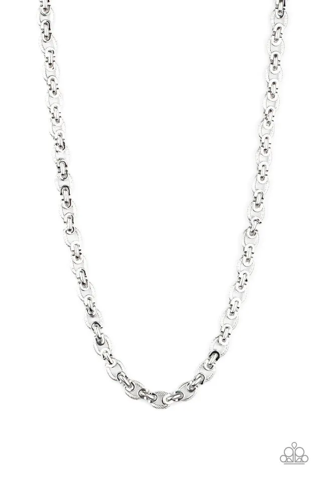 Paparazzi Accessories Necklaces Grit and Gridiron Silver NecklaceJewelry by Bretta
