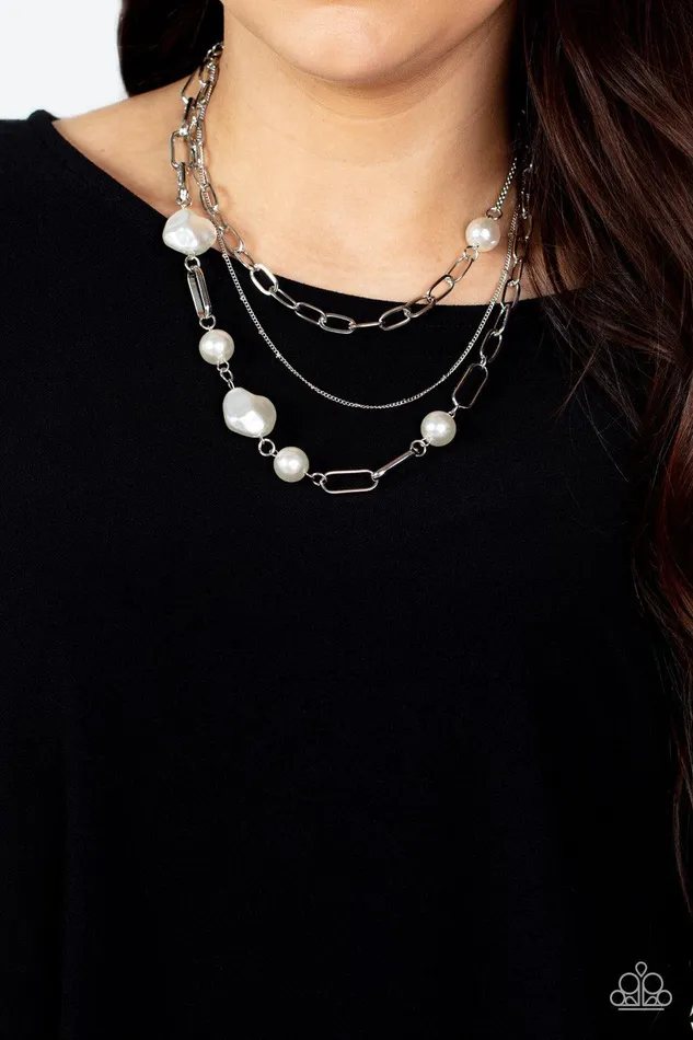 Paparazzi Accessories Necklaces Modern Innovation White Necklace Jewelry by Bretta Paparazzi Accessories Necklaces Modern Innovation White Necklace Jewelry by Bretta