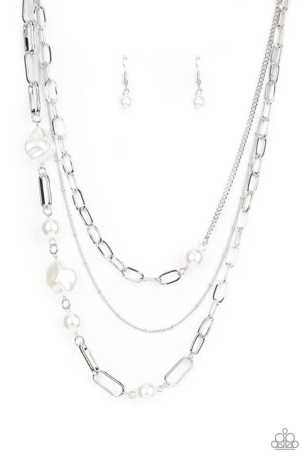 Paparazzi Accessories Necklaces Modern Innovation White Necklace Jewelry by Bretta