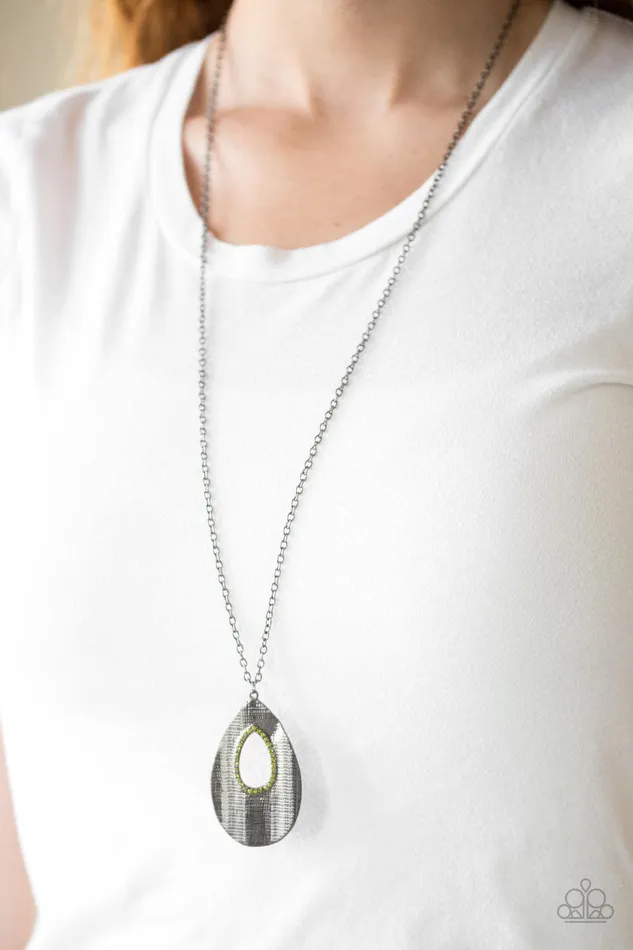 Paparazzi Accessories Necklaces Stop TEARDROP and Roll Green Necklace Jewelry by Bretta Paparazzi Accessories Necklaces Stop TEARDROP and Roll Green Necklace Jewelry by Bretta