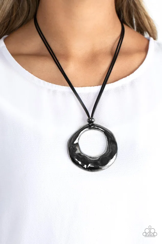 Paparazzi Accessories Necklaces Tectonic Treasure Black Necklace Jewelry by Bretta Paparazzi Accessories Necklaces Tectonic Treasure Black Necklace Jewelry by Bretta