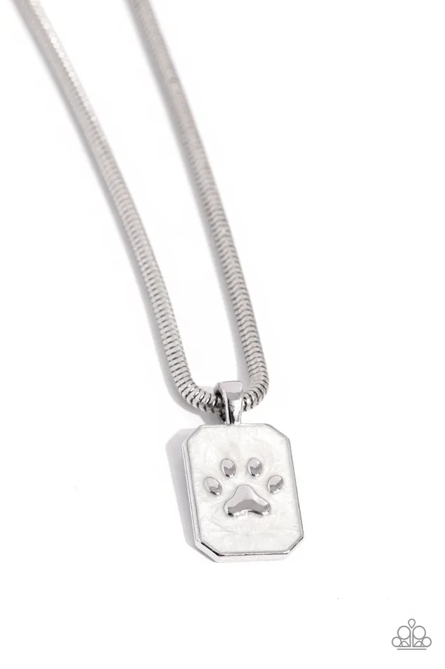 Paparazzi Accessories PAW to the Line White Necklace Jewelry by Bretta Necklaces
