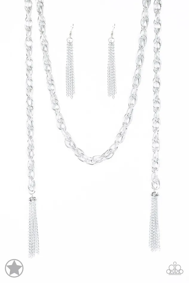 Paparazzi Accessories SCARFed for Attention Silver Necklace Jewelry by Bretta Necklaces