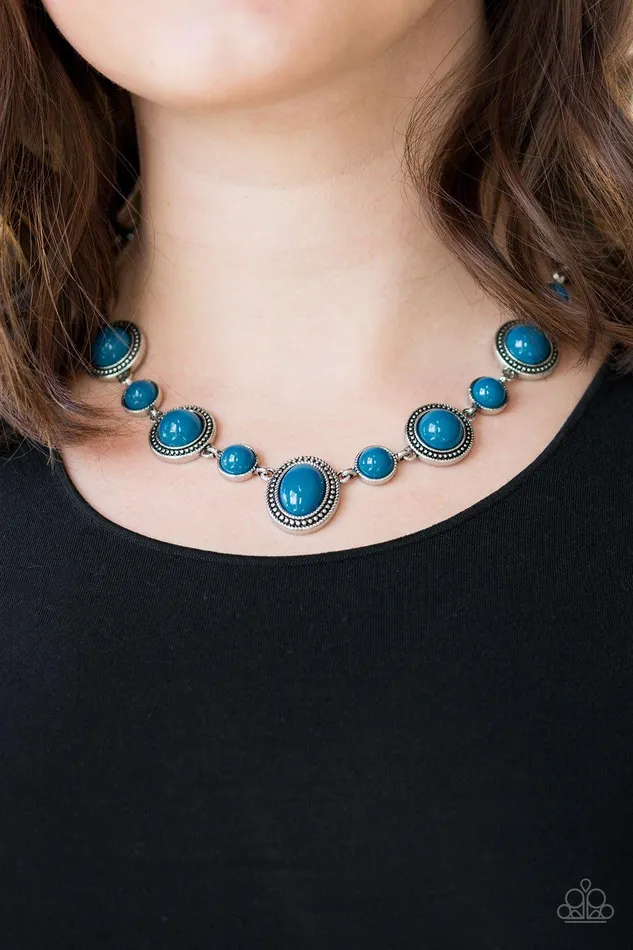 Paparazzi Accessories Voyager Vibes Blue Necklace Jewelry by Bretta Necklaces