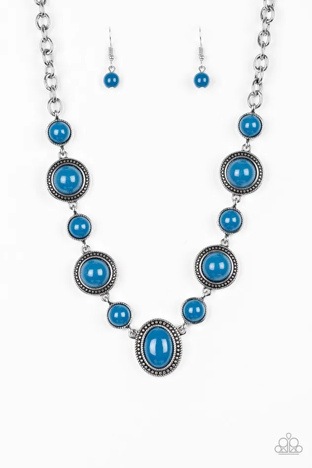 Paparazzi Accessories Voyager Vibes Blue Necklace Jewelry by Bretta Necklaces