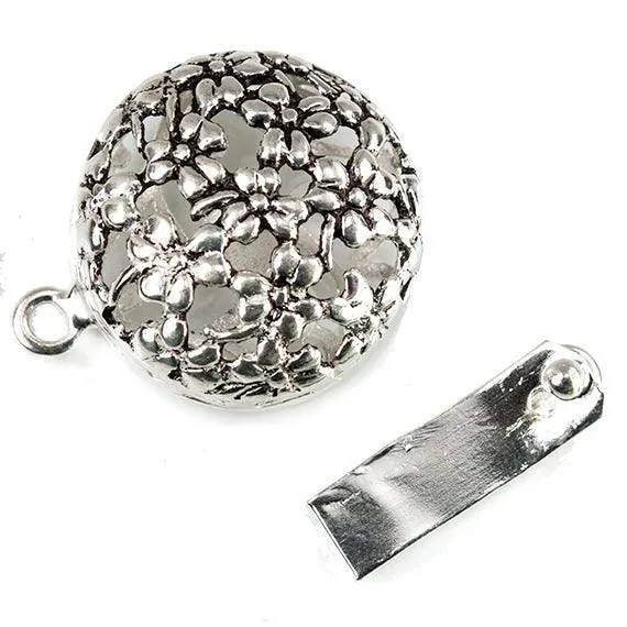 Rings 23mm Antiqued Sterling Silver plated Box Clasp Floral Design 1 piece Beadsofcambaycom Rings 23mm Antiqued Sterling Silver plated Box Clasp Floral Design 1 piece Beadsofcambaycom