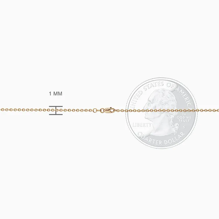 Sandy Steven Engravers Necklaces Womens 1mm 14k Yellow Gold Cable Link Chain Necklace Sandy Steven Engravers Necklaces Womens 1mm 14k Yellow Gold Cable Link Chain Necklace