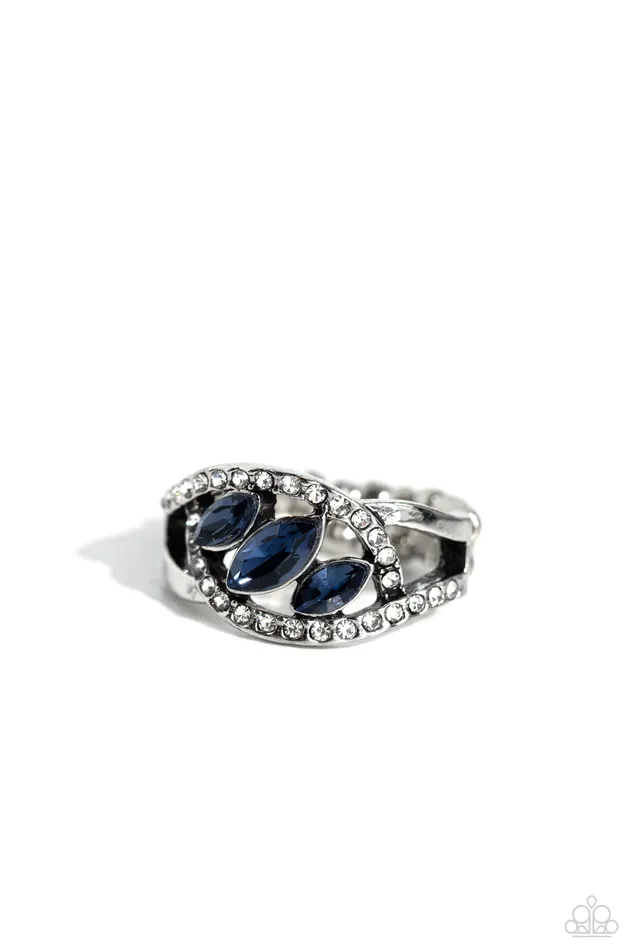 Stiletto Sparkle Blue Ring Jewelry by Bretta Paparazzi Accessories Rings