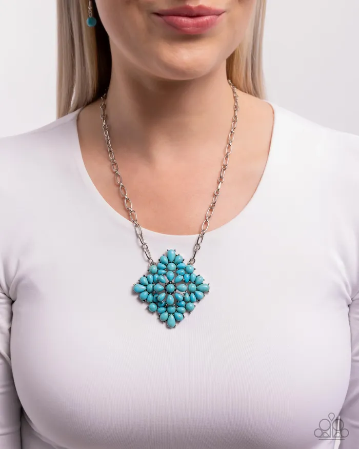 Stony Strength Blue Necklace Jewelry by Bretta Paparazzi Accessories Necklaces