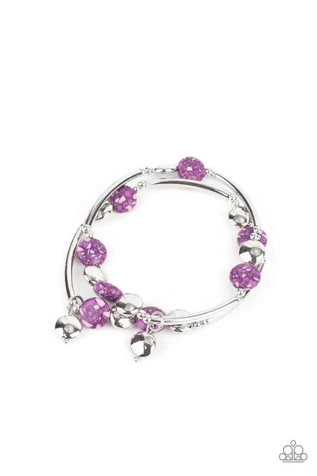 Terrazzo Territory Purple Bracelet Jewelry by Bretta Paparazzi Accessories Bracelets