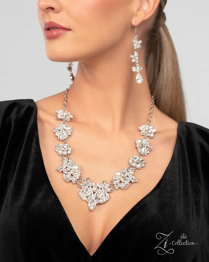The Aleshia White Necklace Jewelry by Bretta Paparazzi Accessories Necklaces