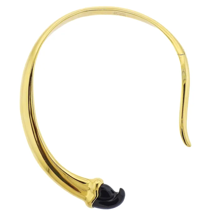 Tiffany Co Necklaces Tiffany Co Elsa Peretti Black Jade Gold Necklace