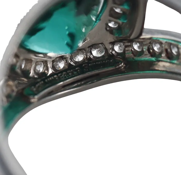 Tiffany Co Schlumberger Platinum 425ct Green Tourmaline Diamond Ring Tiffany Co Rings