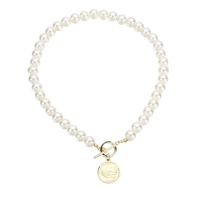 Vintage Coin Baroque Pearl Necklace UrbanVinta Necklaces Vintage Coin Baroque Pearl Necklace UrbanVinta Necklaces