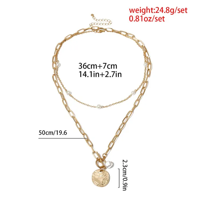 Vintage Coin Baroque Pearl Necklace UrbanVinta Necklaces Vintage Coin Baroque Pearl Necklace UrbanVinta Necklaces