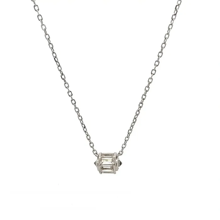 Womens silver necklace Senso Silver with emerald stone Senso Silver Necklaces
