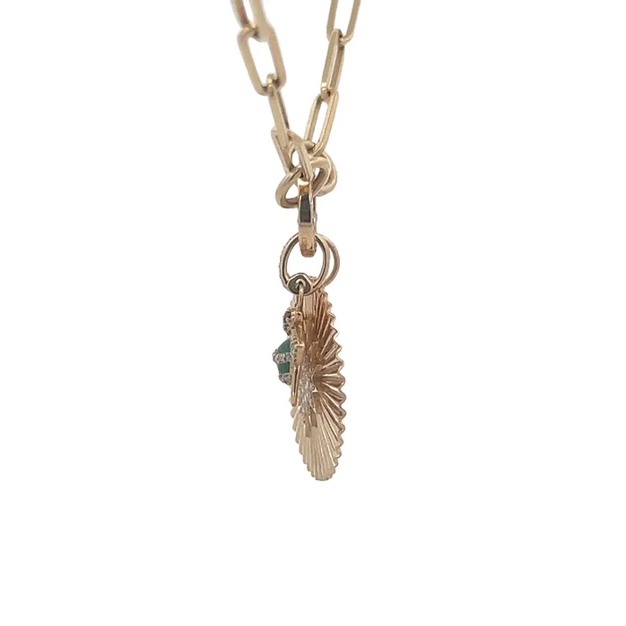 YaninaCo Jewelry Necklaces Gold Diamond Disc Bee Pendant Necklace